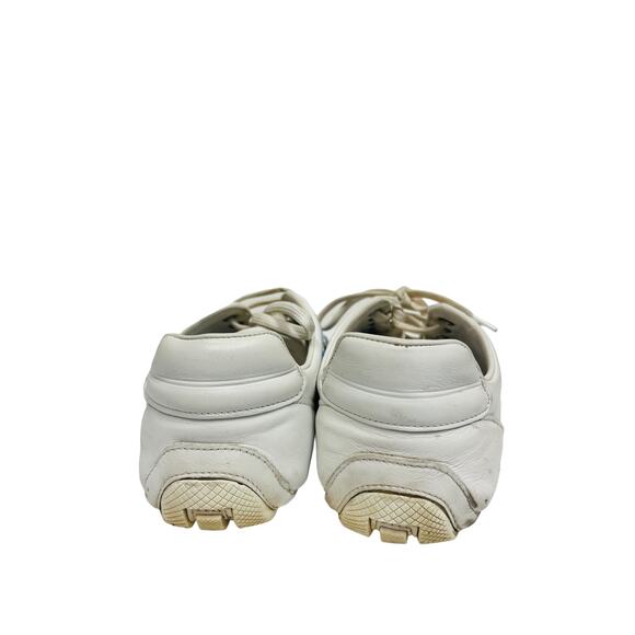 PRADA White Leather Logo Race Lace Up Low Top Rev Race Sneakers Size EU 37 US 7 - Picture 6 of 8